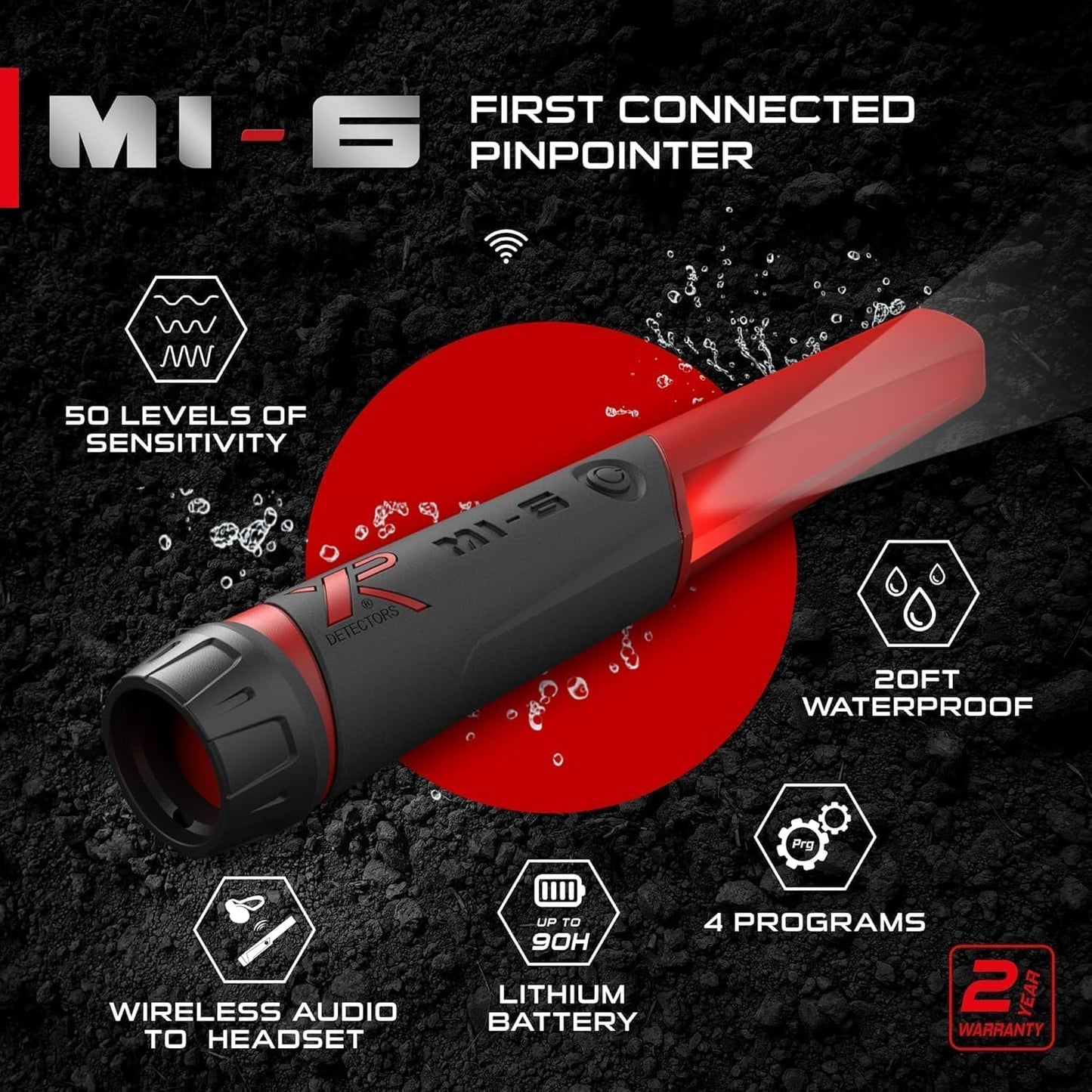 XP Metal Detectors Deus II - 11" FMF Coil with MI-6 pinpointer & WSAII Headphones Bundle - Waterproof and Fully Wireless - with Remote Control & S-Telescopic stem